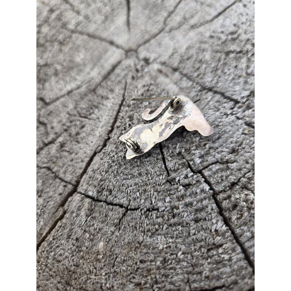 Taxco Cat Brooch Pin Abalone Shell Sterling Silver Vintage Jewelry Cute Retro - Picture 8 of 10